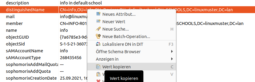 distinguishedName kopieren
