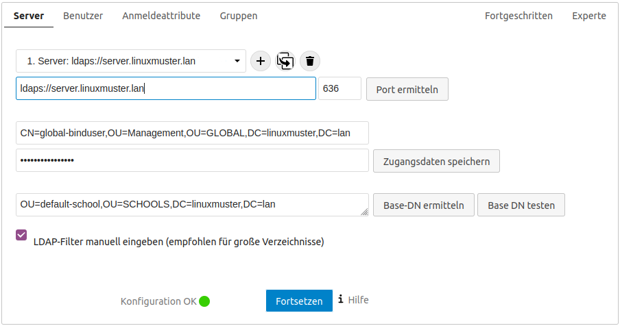 Server - Einstellungen