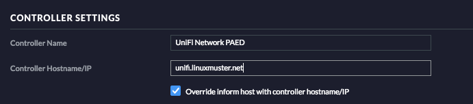 Override inform host - old ui