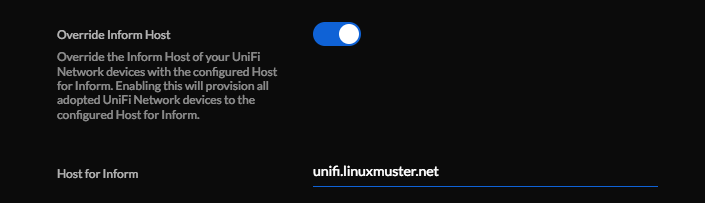 Override inform host - new ui